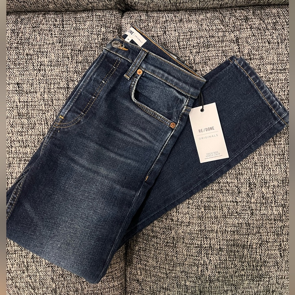 REDONE High Rise Ankle Crop